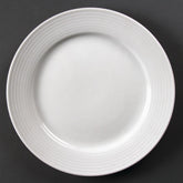Olympia Linear Wide Rimmed Plates White 250mm (Pack of 12)